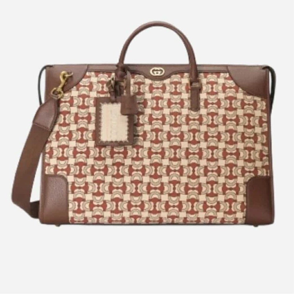GUCCI INTERLOCKING G JACQUARD DUFFLE BAG